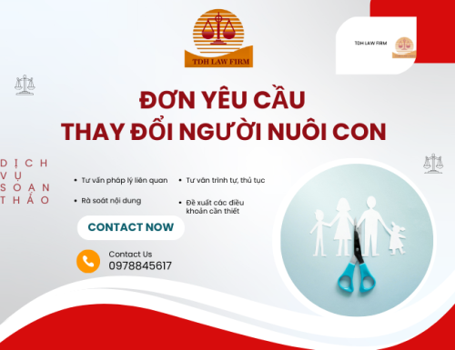 Soạn thảo Đơn yêu cầu thay đổi người nuôi con