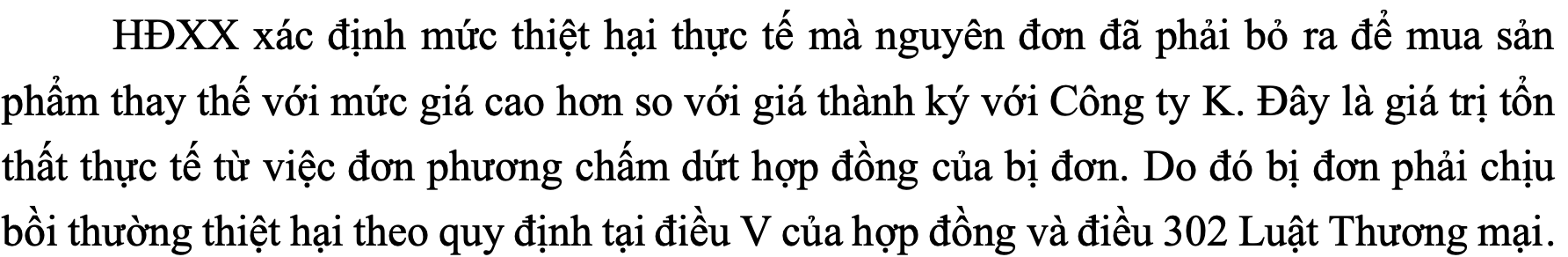 Trích bản án số 167:2022:KDTM PT